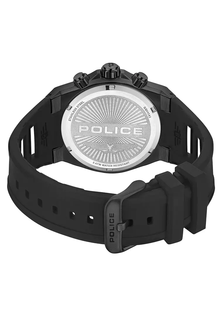 Police Sonic Black Rubber Analog Quartz Watch For Men PPEWGQ0054303