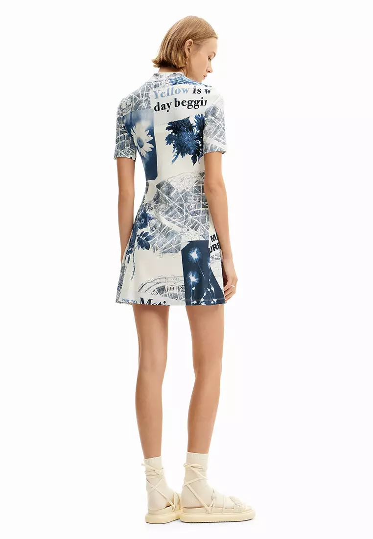Desigual Woman Short map skater dress.