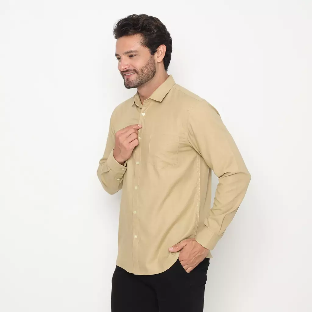 AMK Kemeja Pria Lengan Panjang SHS ANDREW L/S Khaki