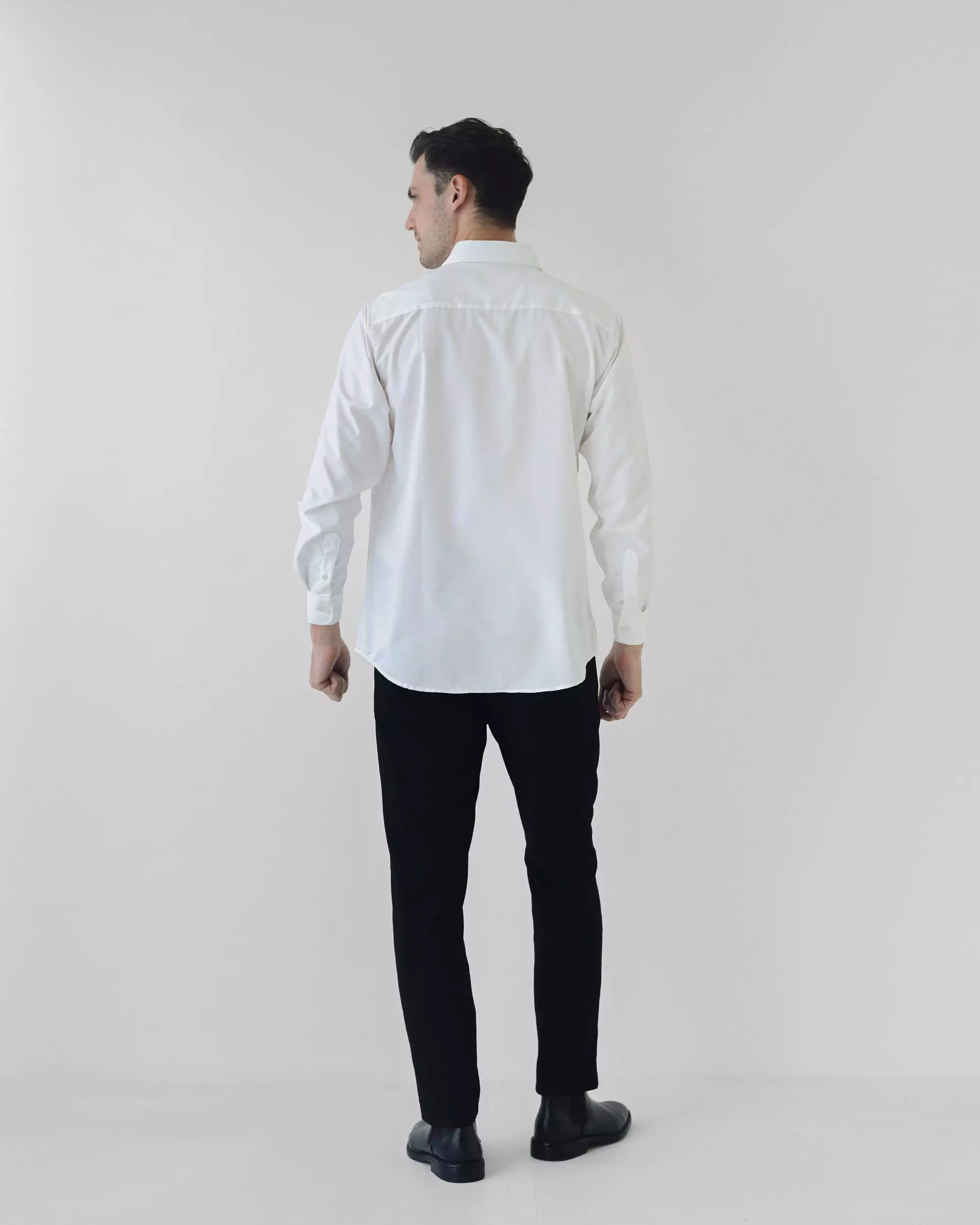 Cotton Well Elvon Smart Shirt White | Kemeja Pria Formal Basic Clean Lengan Panjang Putih