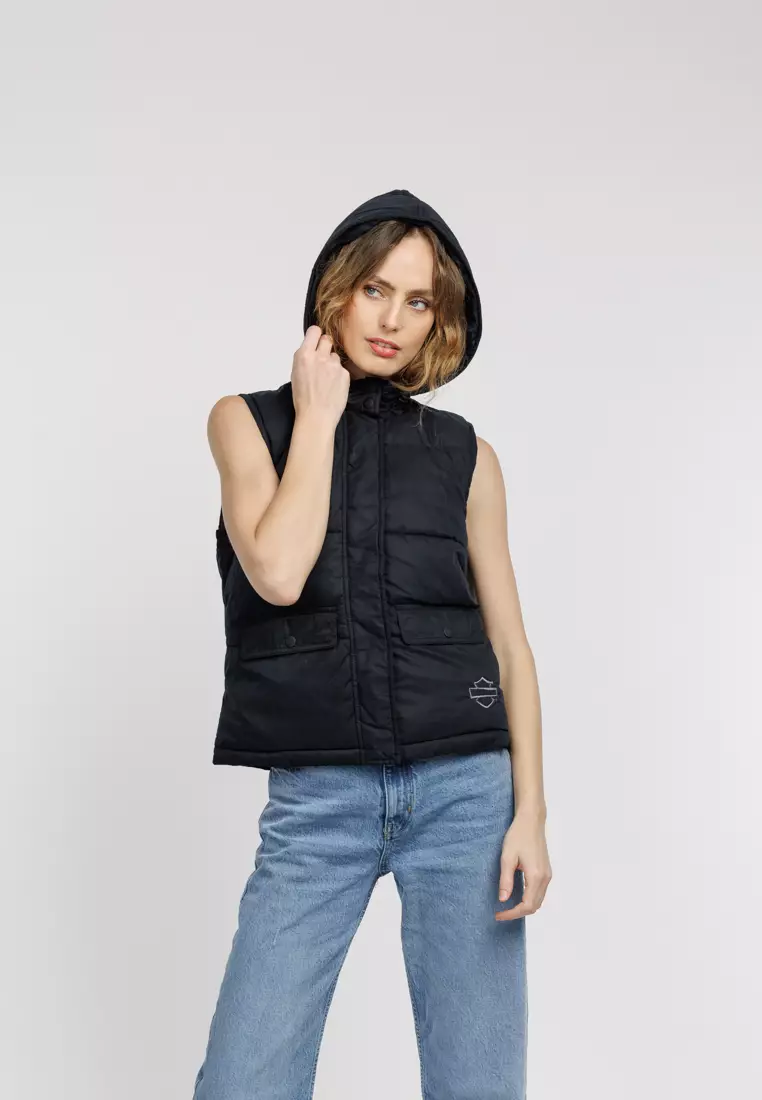 Harley davidson puffer vest hot sale