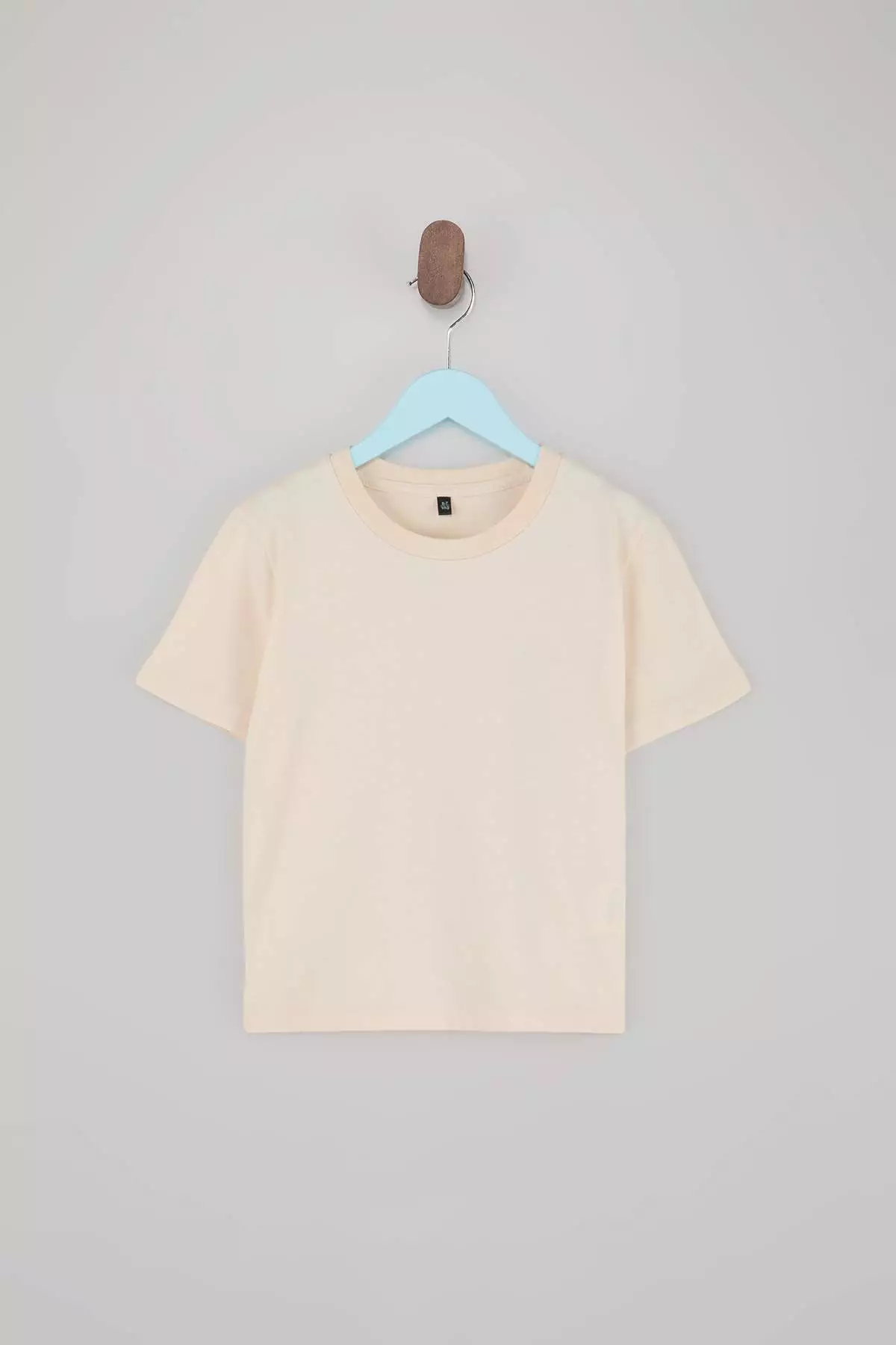 Khaki-Stone Plain Knitted T-Shirt Tkdss25Ts00009