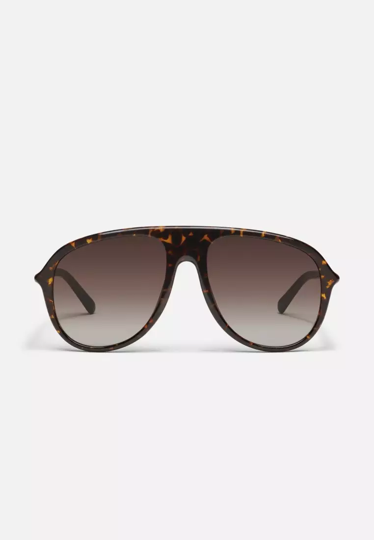 QUAY Chart Topper Sunglasses - Dark Tort/Brown