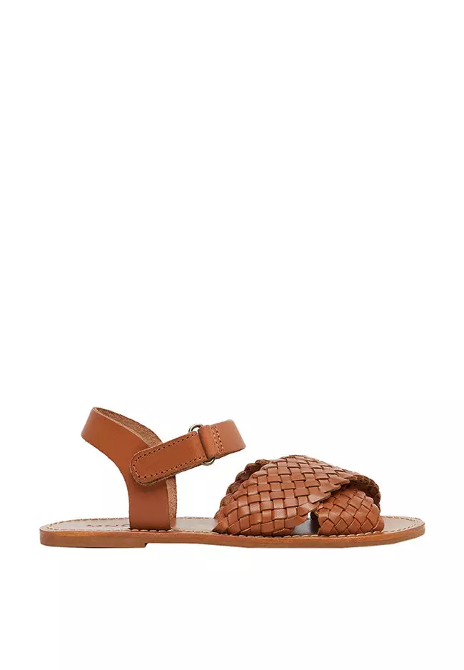 Discount on Mango Kids  shoes - SKU: Braided Leather Sandals
