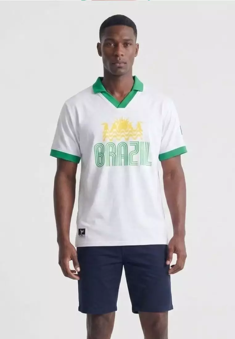 BRAZIL Polo Jersey - The World Reimagined by PLAY BONITO - ! US MEN SIZES ! : S, M, L, XL