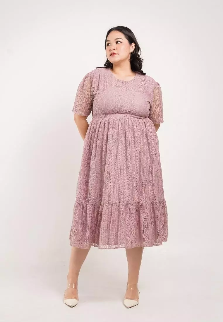 Plus Size Dress Lucienne Dusty Pink