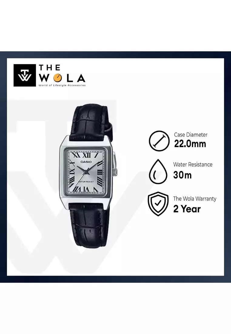 Women's Analog Watch LTP-V007L-7B1 Black Leather Band Ladies Watch