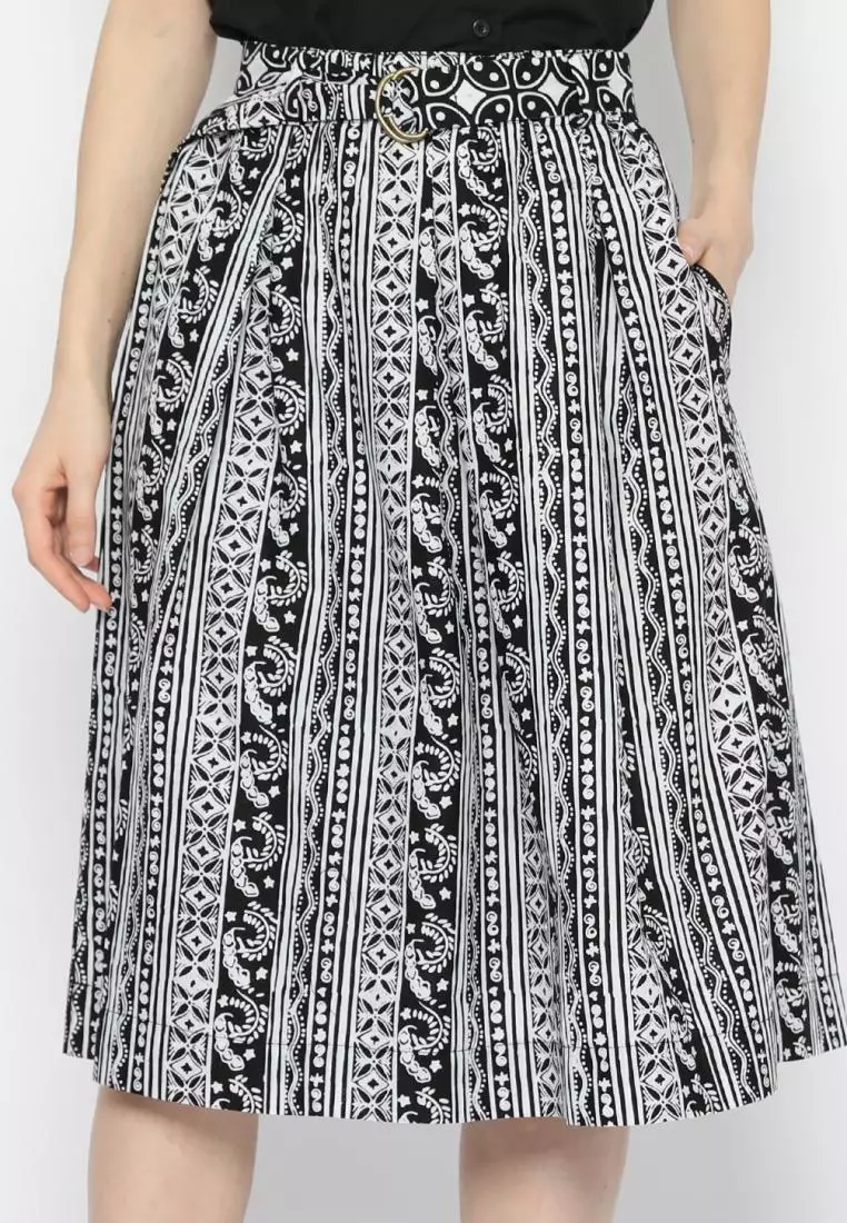 Rok Midi Batik Gita Black