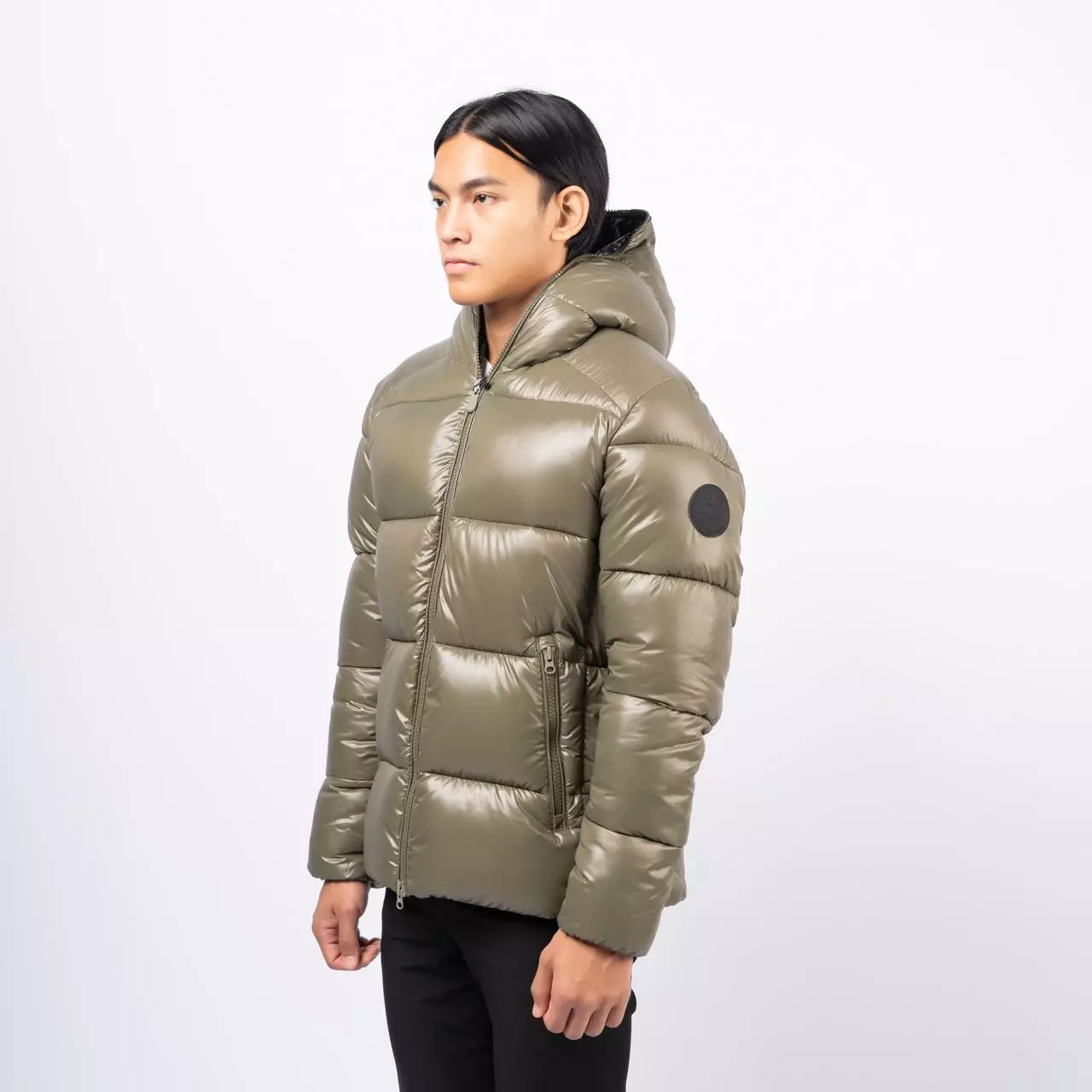 Edgard Animal Free Hooded Puffer Jacket Green