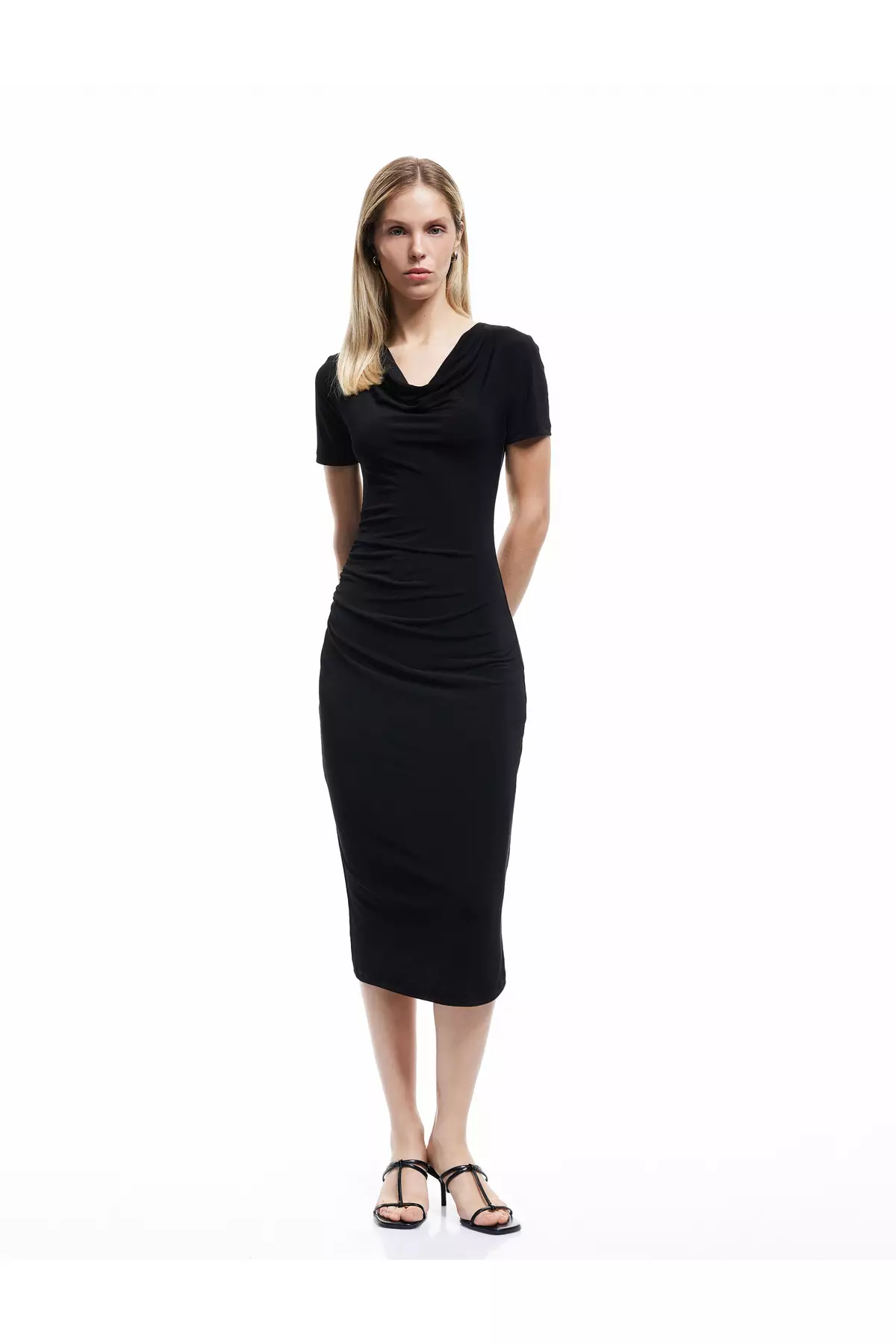 Jual KOTON Round Neck Short Sleeve Midi Length Pencil Dress