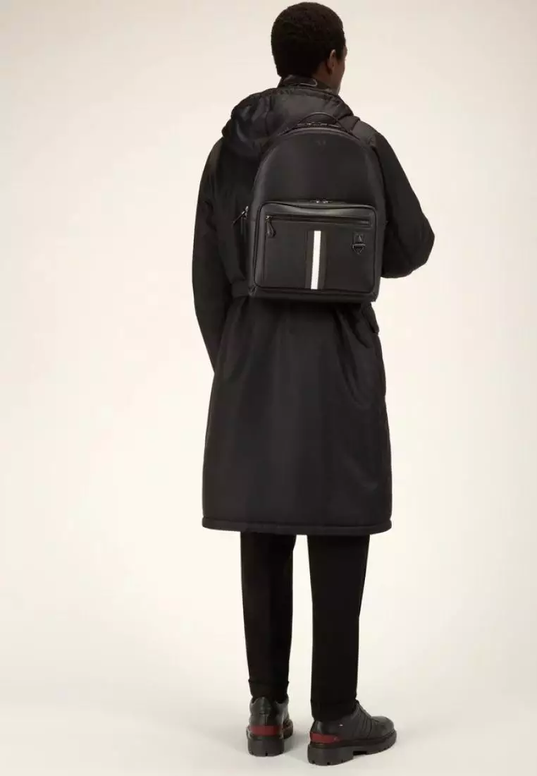 Bally Mavrick Recycled Leather Backpack In Black