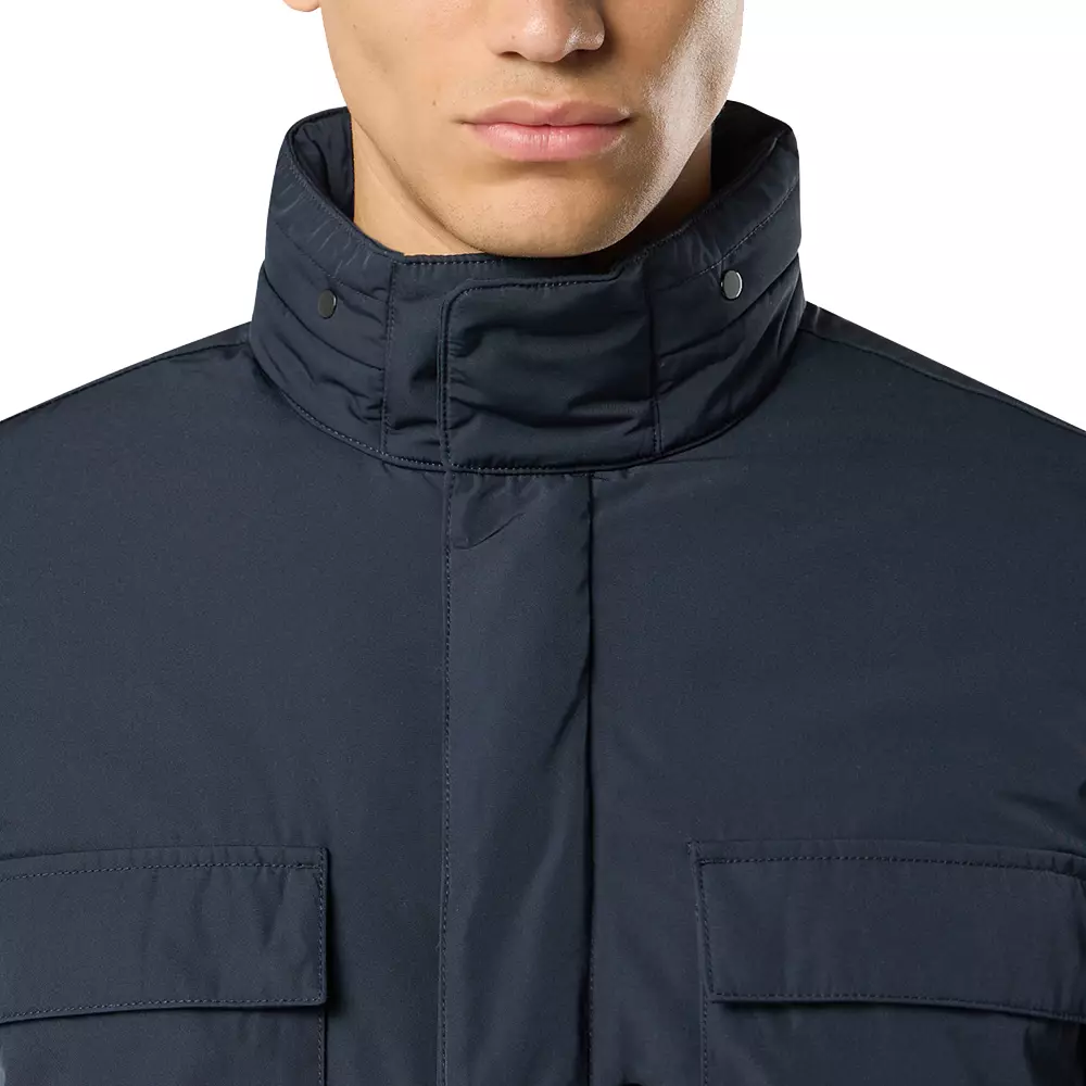 4100049 Micro Twill Padded Jacket Navy Blue