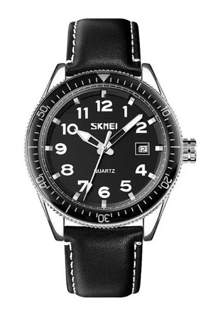 Jam Tangan Analog Pria Waterproof Strap Tali Material PU Leather GN82 ORIGINAL