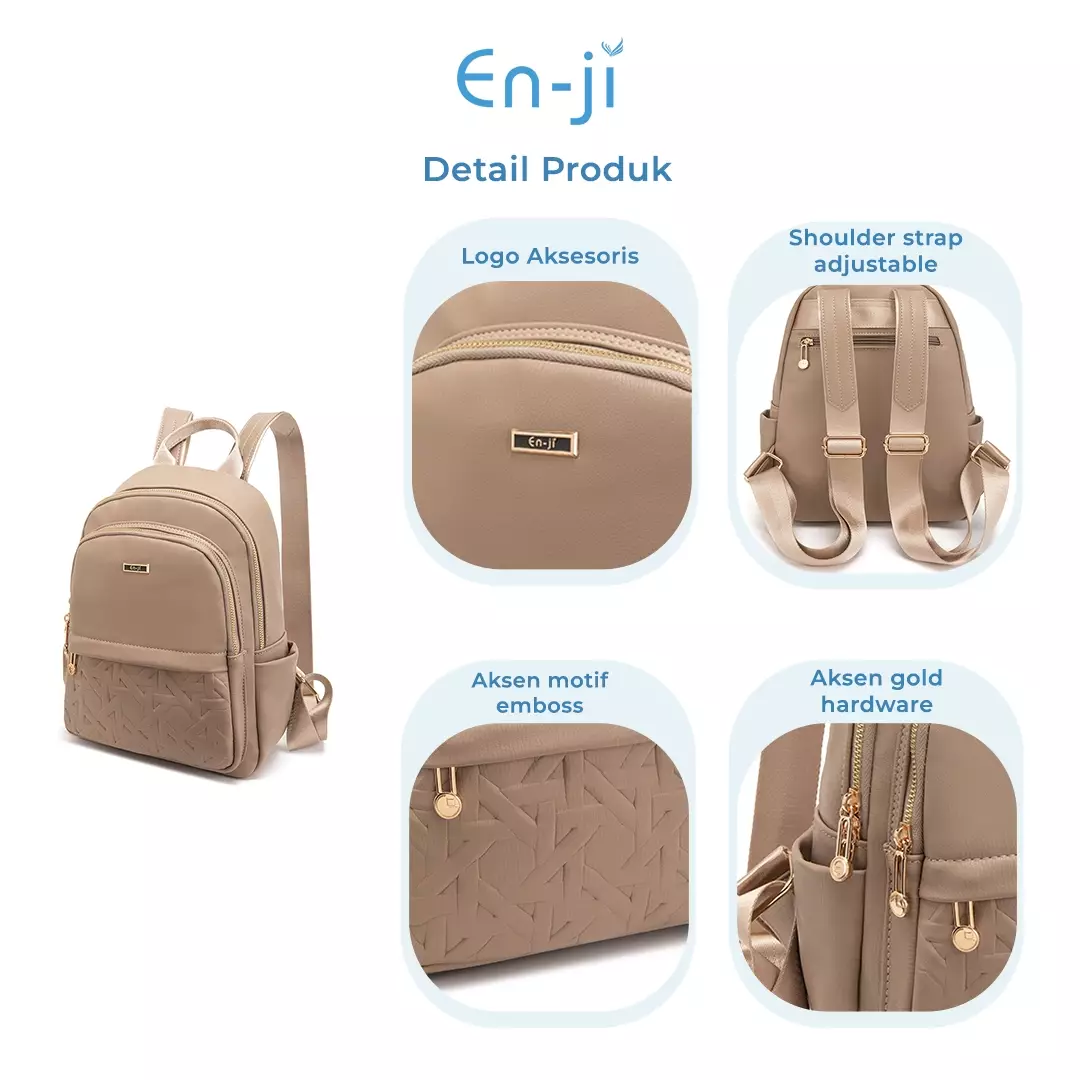 En-ji Yebina Backpack Wanita Warna Khaki