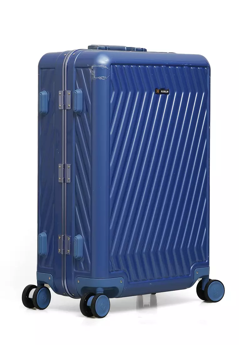 Austin Koper Alumunium Frame Unisex Size 24 Inch TSA Lock System Suitcase Material Polycarbonate ORIGINAL - Blue