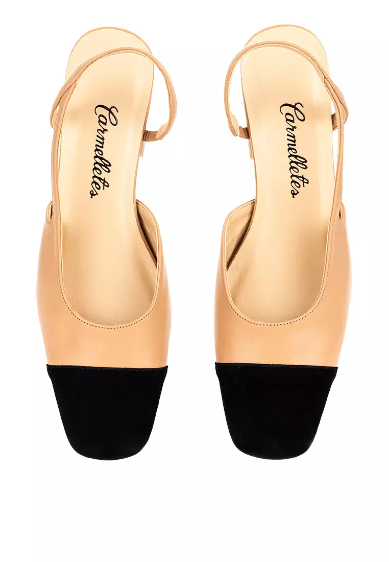 Square Toe Slingback Heels