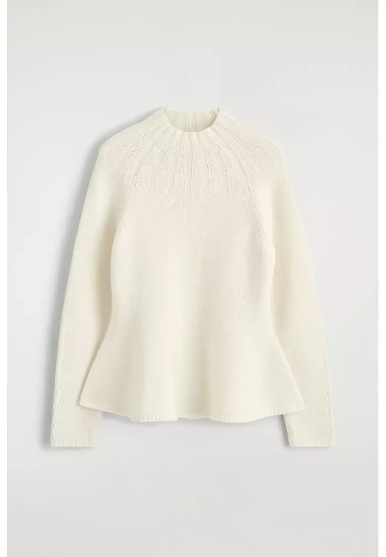 PEPLUM MERINO WOOL JUMPER
