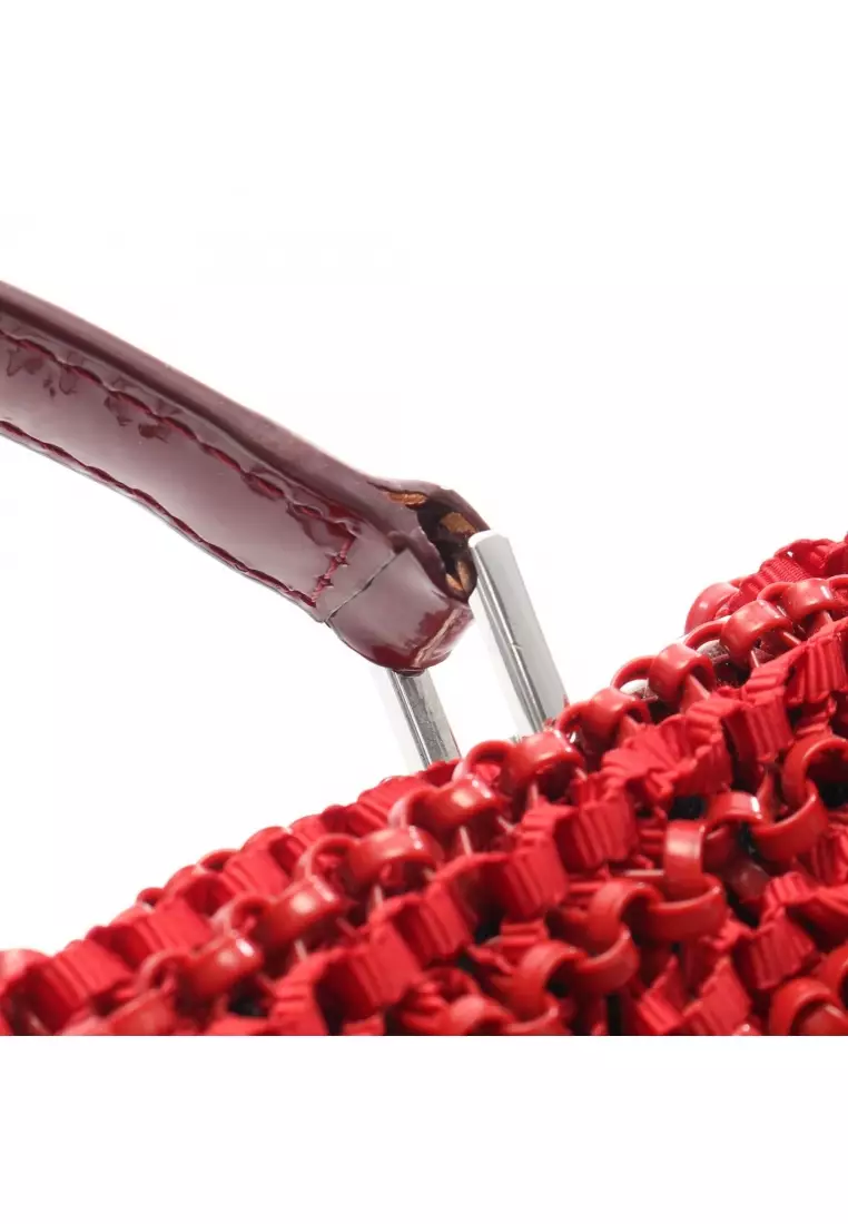 Pre-Loved Anteprima wire bag Handbag PVC fabric Patent leather Red 2WAY