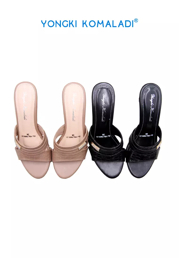 [ ORIGINAL ] YONGKI KOMALADI HEELS OL-YSL7069-24 COKLAT MUDA