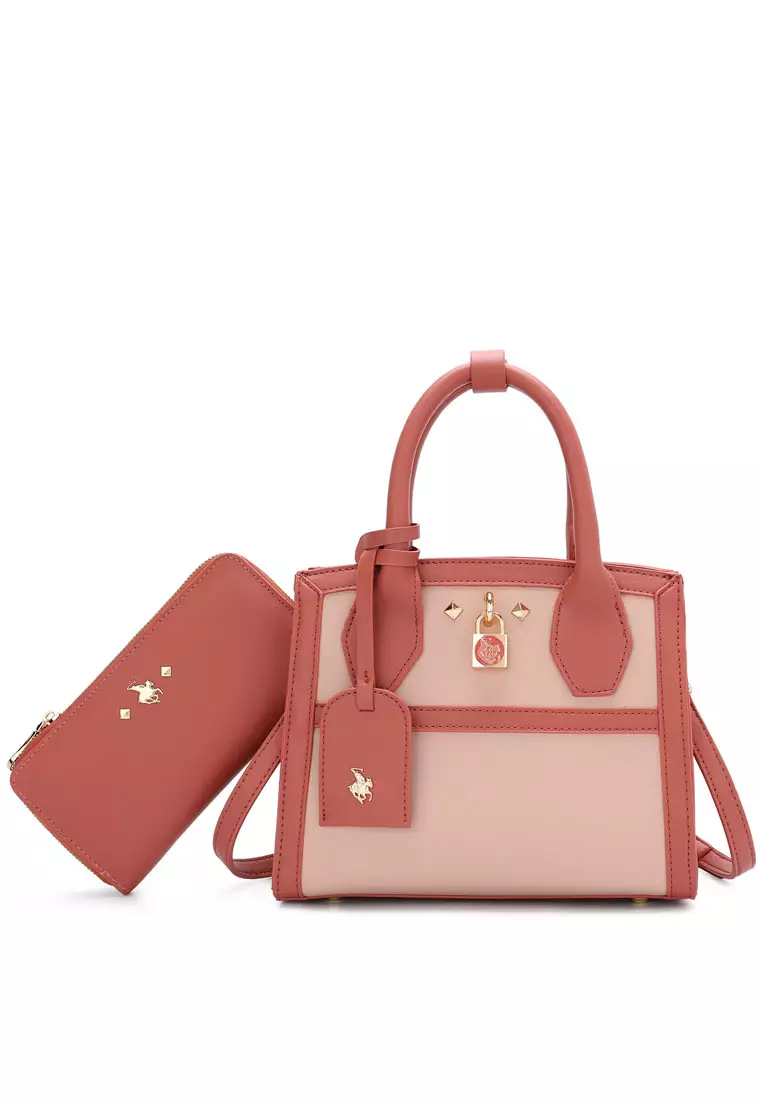 Red top hot sale handle handbags