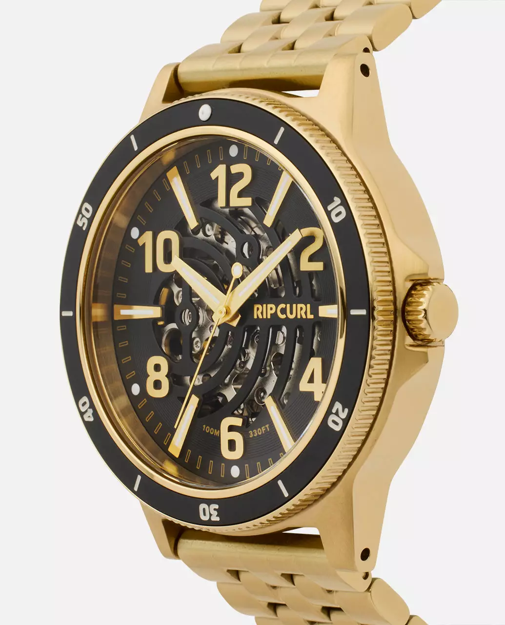 Rip Curl Men Dazed XL Automatic Stainless Steel Plated Watch - Gold
