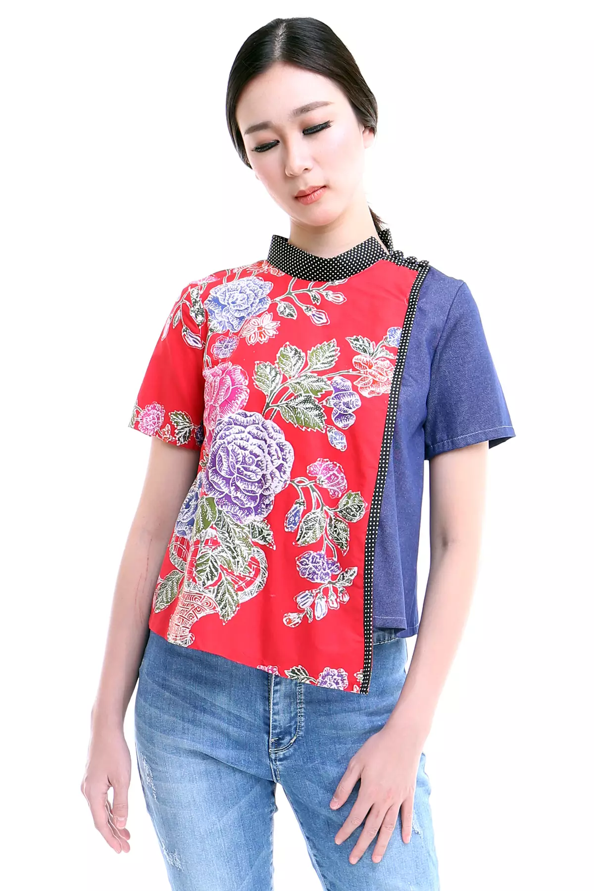 Sembrodo Mawar Merah Blouse Batik