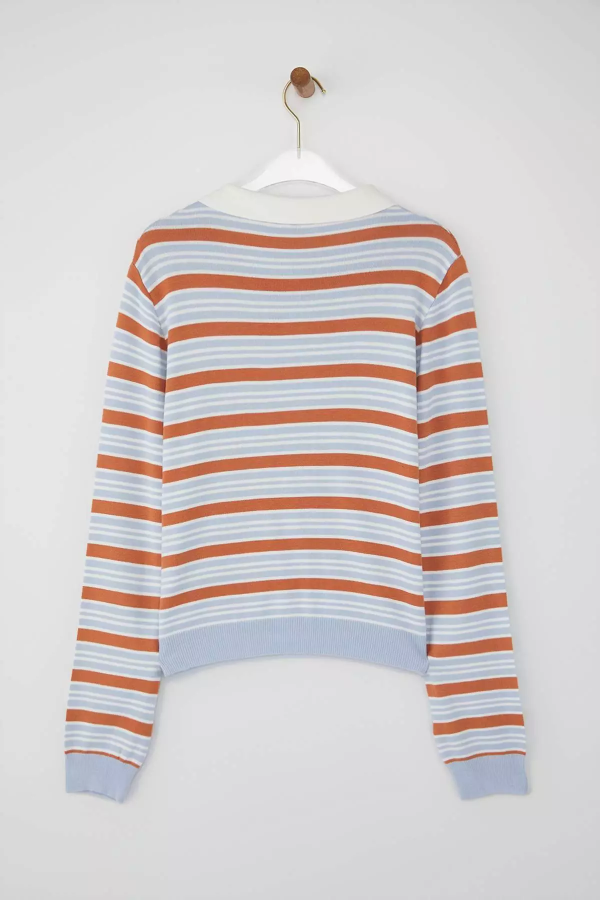 Teen Brown Crop Premium/Special Yarn Color Block Fitted/Full Body Knit Cardigan