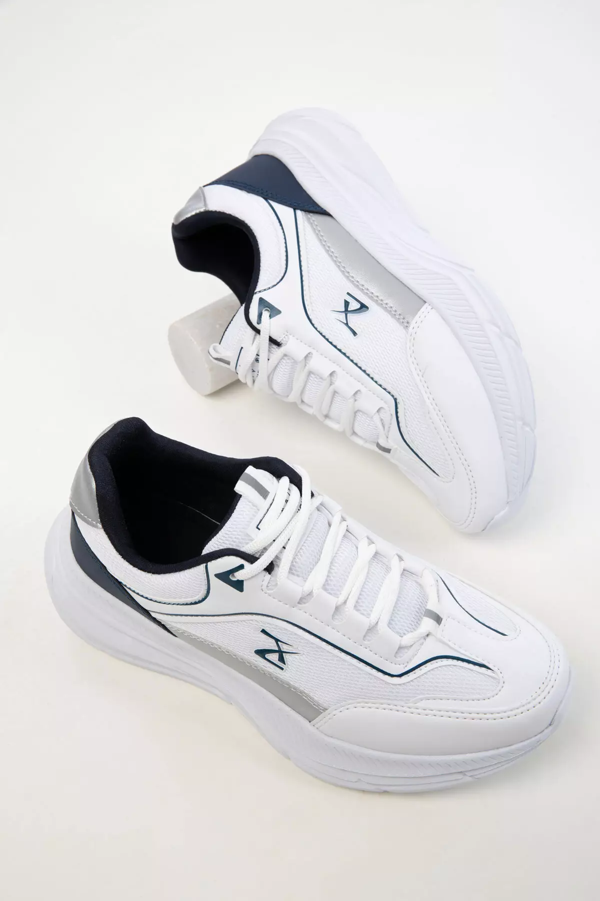 White-Navy Blue Women's Sneaker 20414