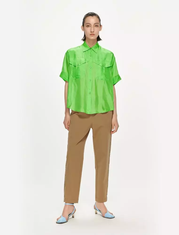 JNBY Women's Mulberry Silk Short-Sleeve Shirt