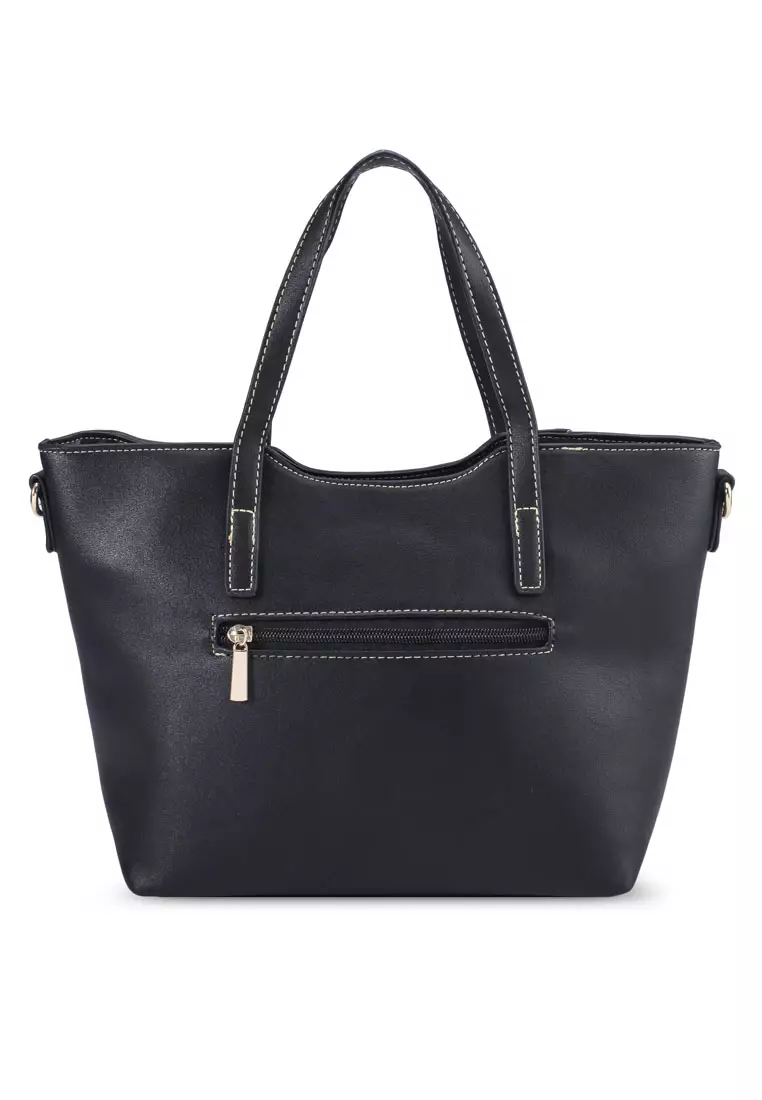 Debossed Convertible Top Handle Bag