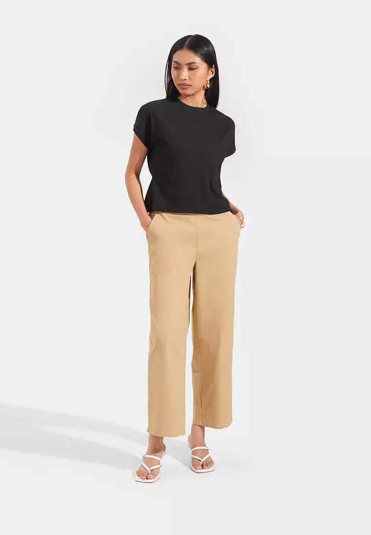 Cozy: Pull Up Straight Leg Trousers
