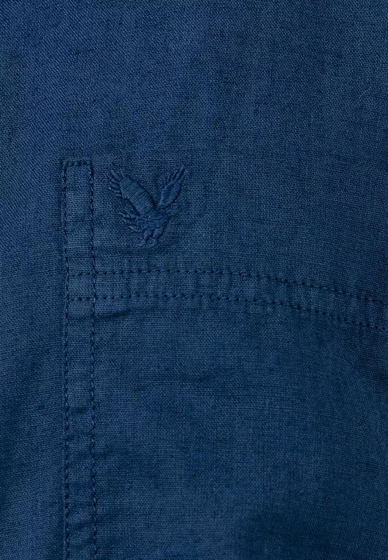 Cotton Linen Garment Dyed Shirt