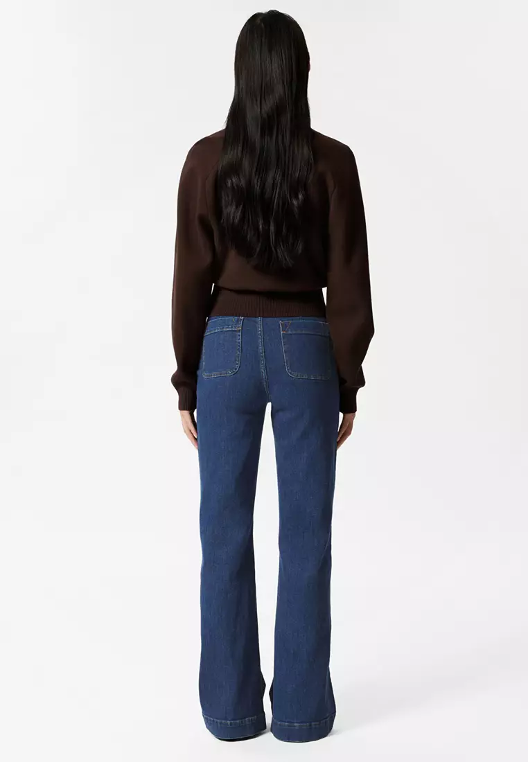 High-Waist Bootcut Jeans