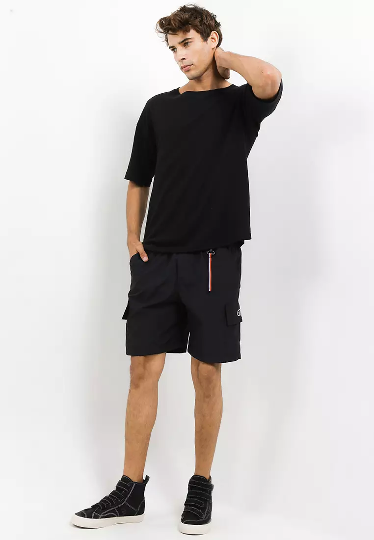 GRAHANGGRA Celana Boardshort Cargo Pants Polyester + Key Chain - Black