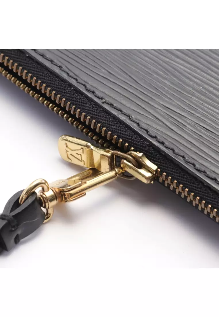 LOUIS VUITTON Bag Charm Mini Lock It Zip Strap Epi Leather Noir Black Women