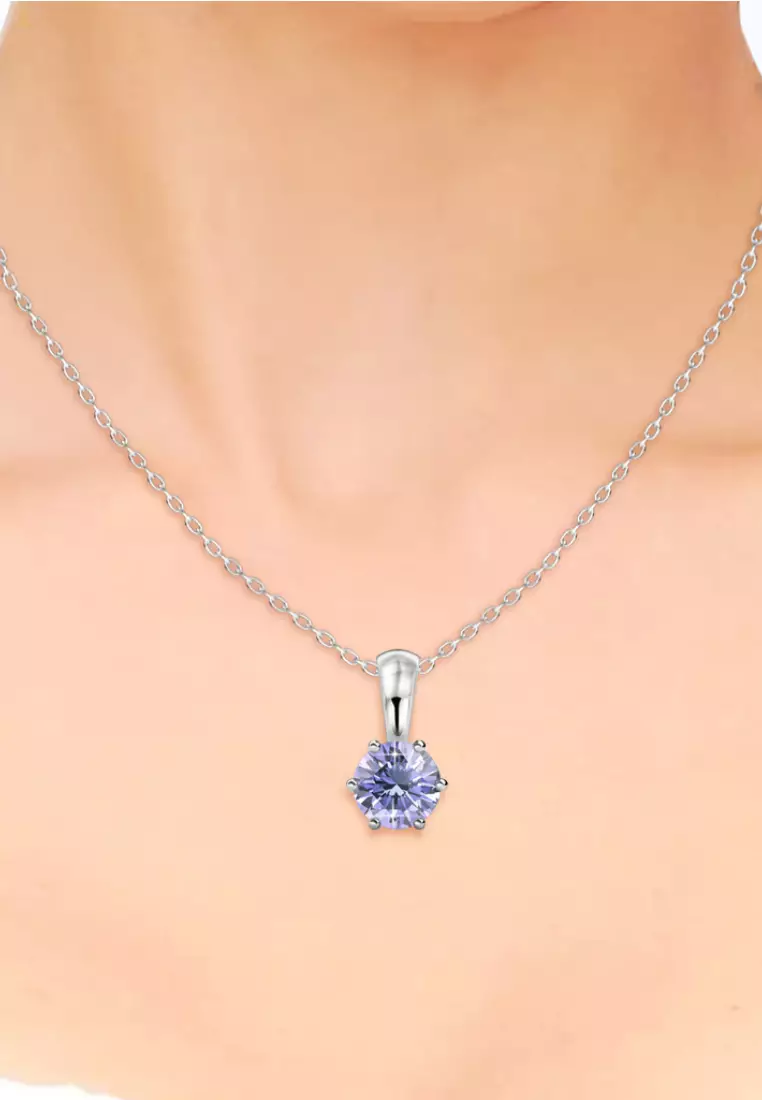 Birth Stone Pendant June Alexandrite - Kalung Crystal Swarovski by Her Jewellery