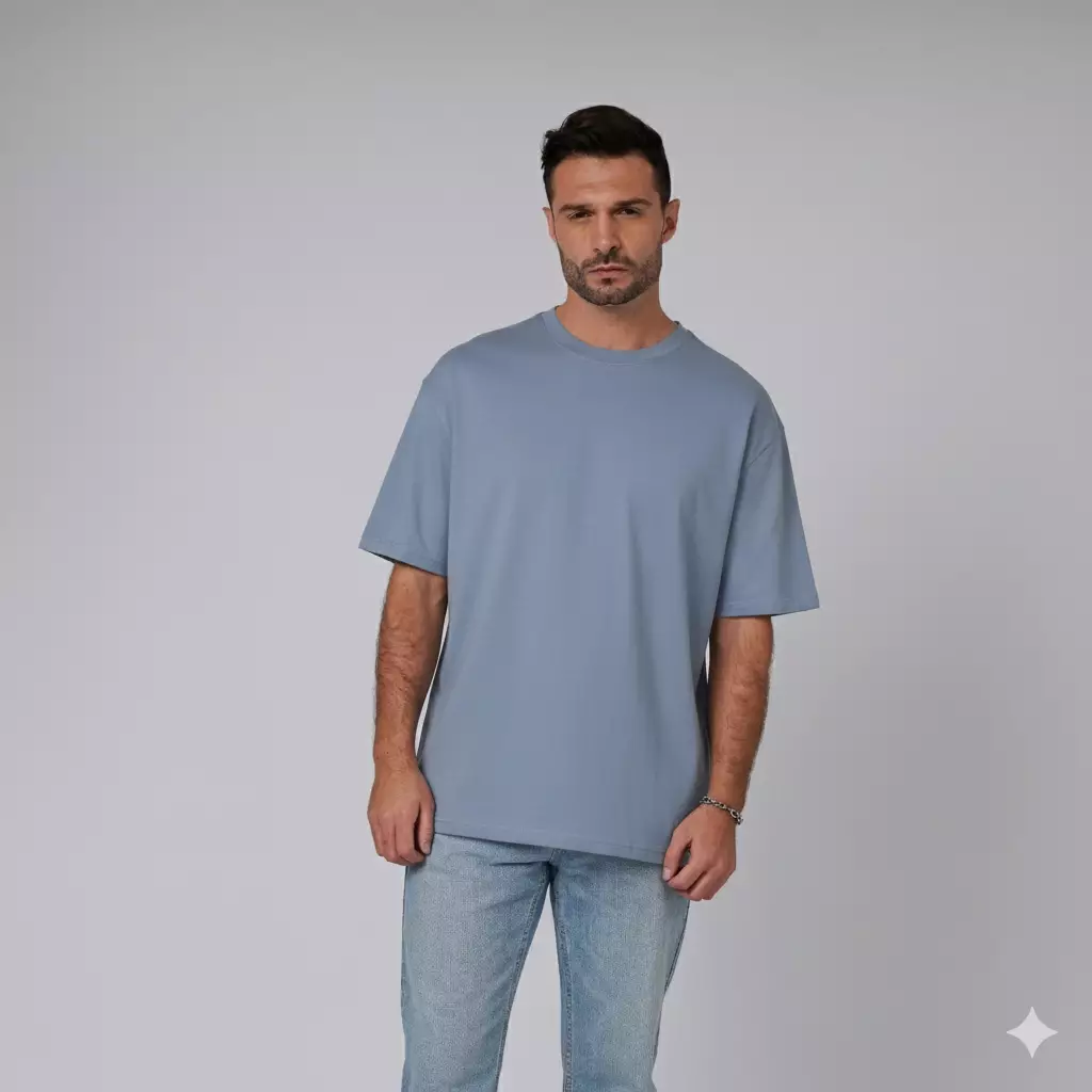 CELCIUS Kaos Lengan Pendek Oversize LIN001455C Biru