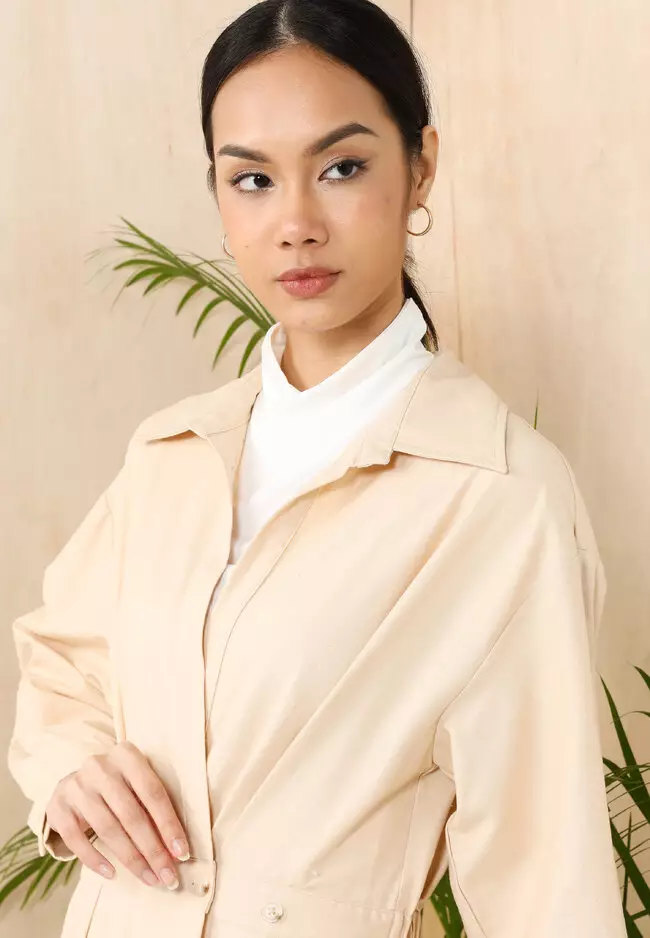 Jual Earth by Zalia Basics ALine Linen Shirt Dress Original 2024