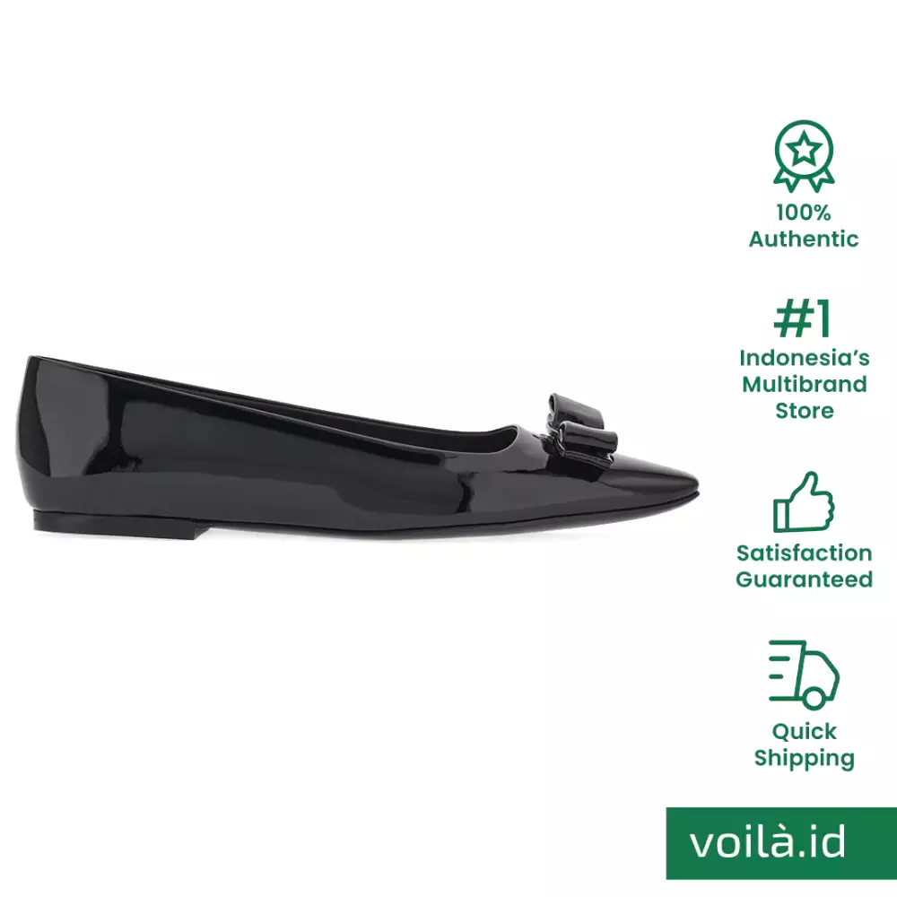 Vara Bow Flats Patent Leather Black