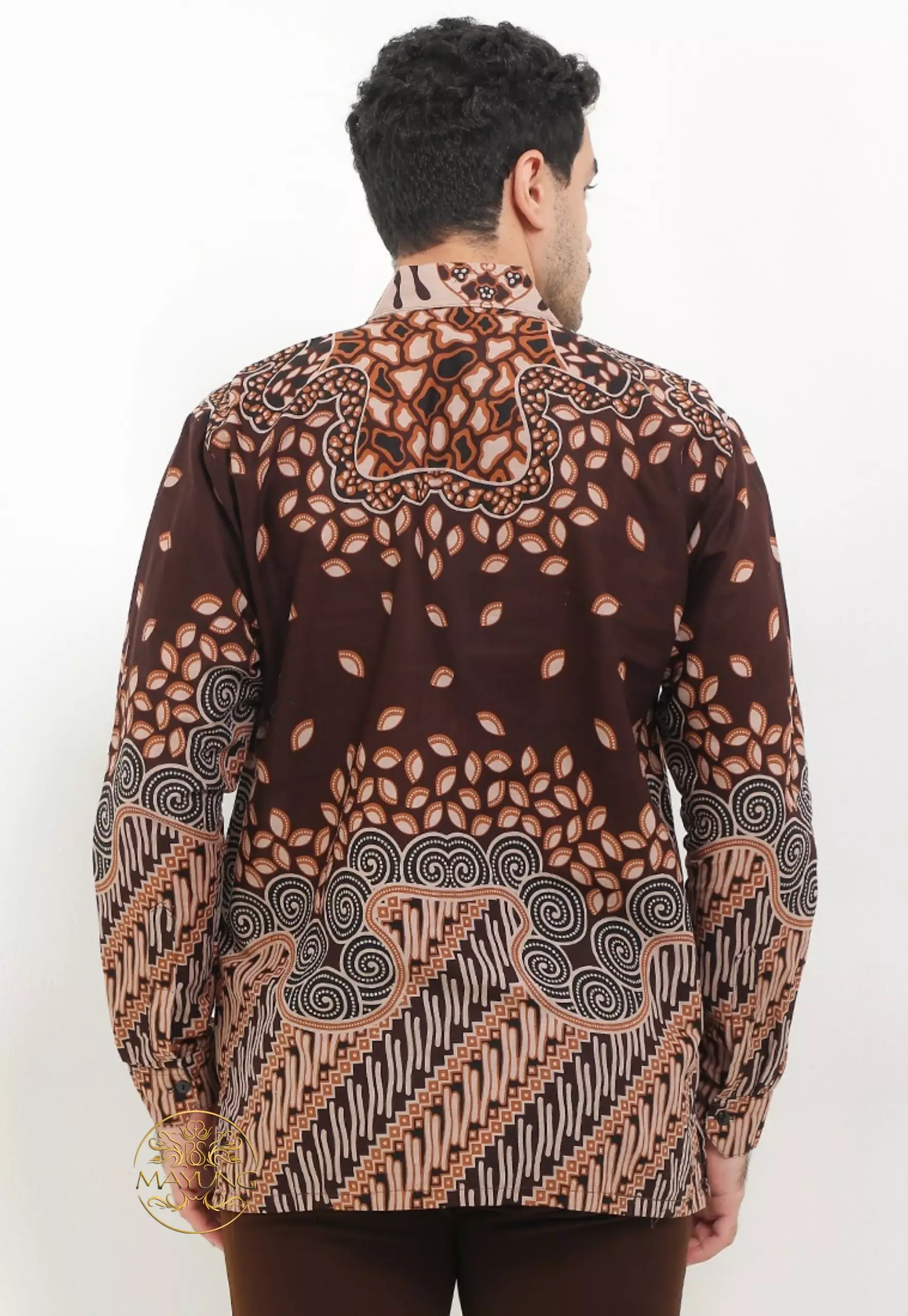 Florian Mahogany Kemeja Batik Pria Premium Lengan Panjang NLN