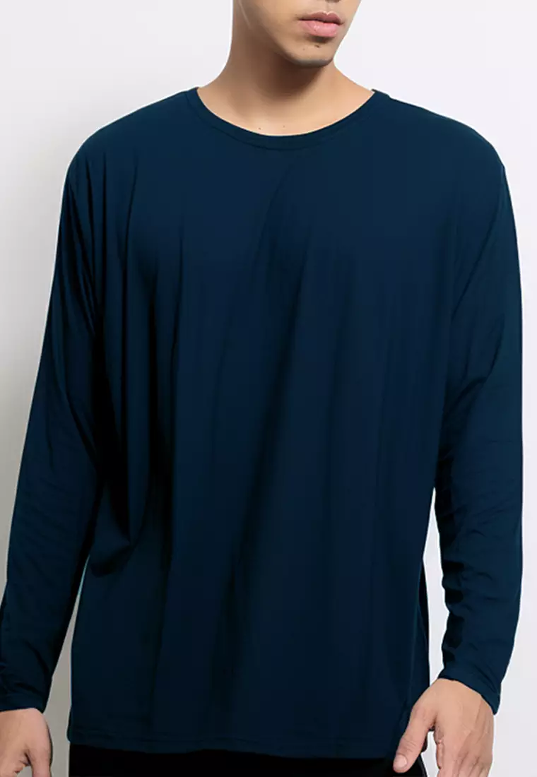 MTV08 kaos lengan panjang premium arm "thdysign stamp" navy