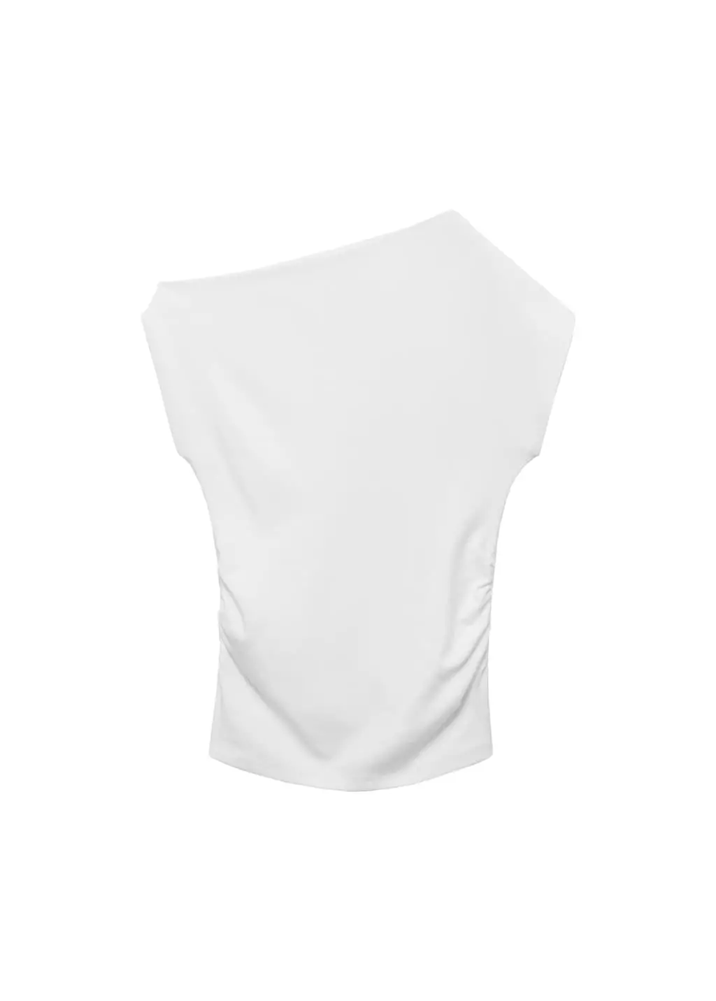 Atasan katun dengan leher asimetris