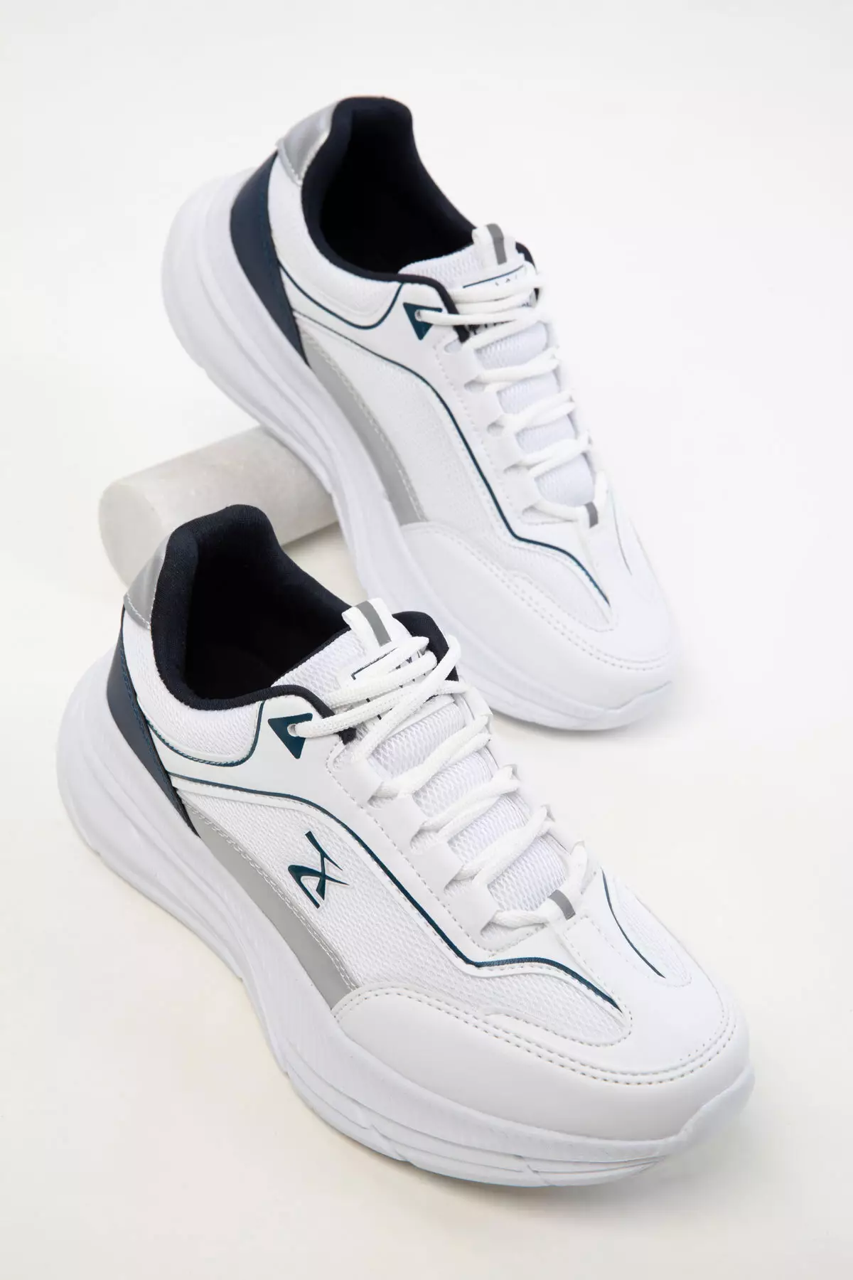 White-Navy Blue Women's Sneaker 20414