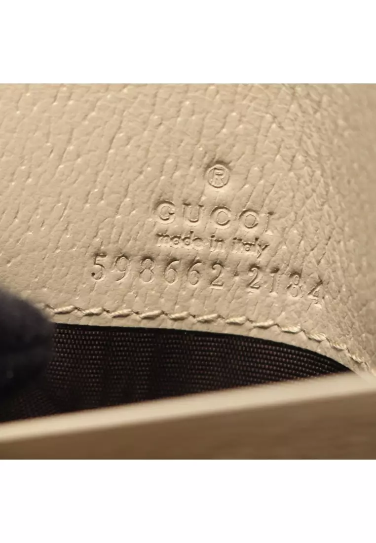 Pre-Loved Gucci Ophidia GG wallet sherry line Bi-fold wallet PVC leather beige multicolor