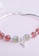 ZITIQUE silver Women's Strawberry Quartz Beads & Key Pendant Bracelet - Silver B8676ACCDD1128GS_4