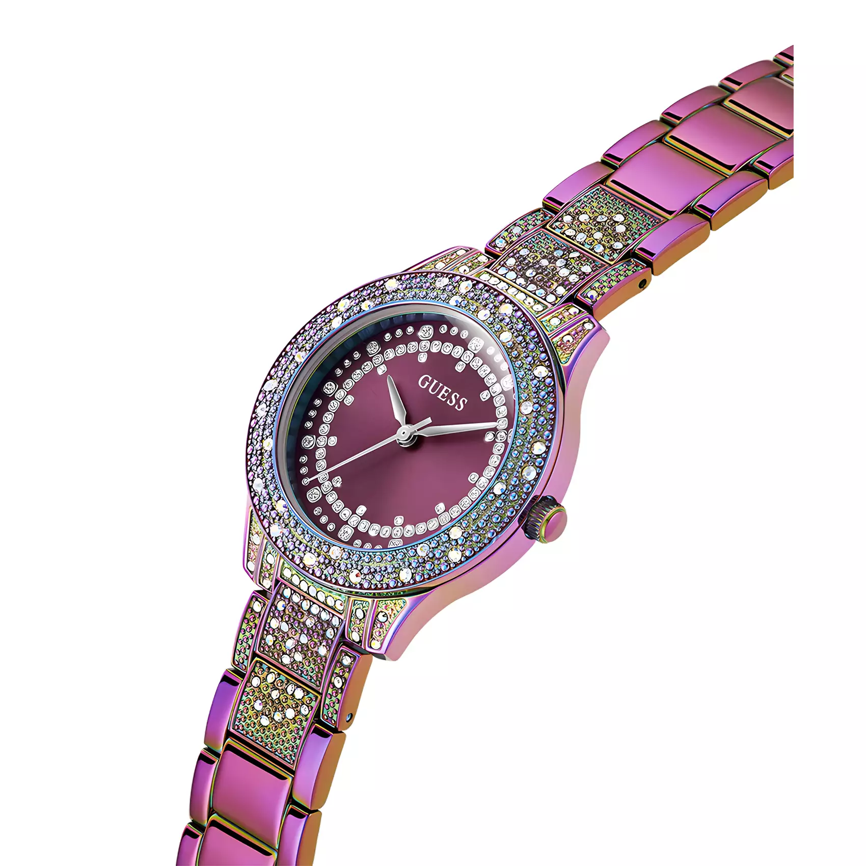 Guess Ladies Watch Iridescent Purple - Jam Tangan Analog Wanita - All Stainless Steel -  GW0746L3