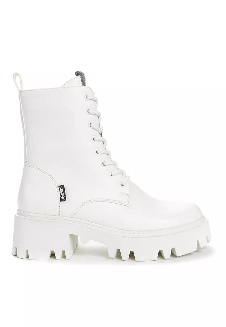 All white sale combat boots