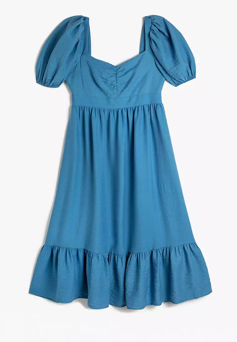 Koton Midi-Kleid Für Mädchen – Rot Kariert, Mit Trägern, Relaxed Fit, Größe 6/7 Jahre, Maschinenwaschbar