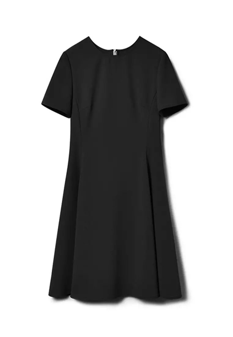 Simple and Elegant Solid Color Short Sleeve Dress CA101934BK