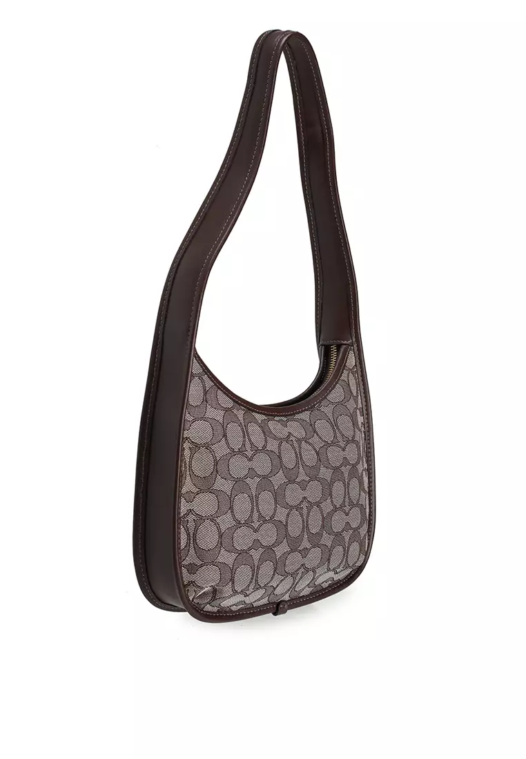 Curve Zip Bag In Signature Jacquard
